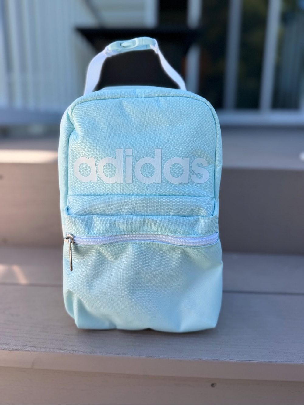 Adidas Kids Mint Green / Light Blue Mini Backpack / Lunch Bag